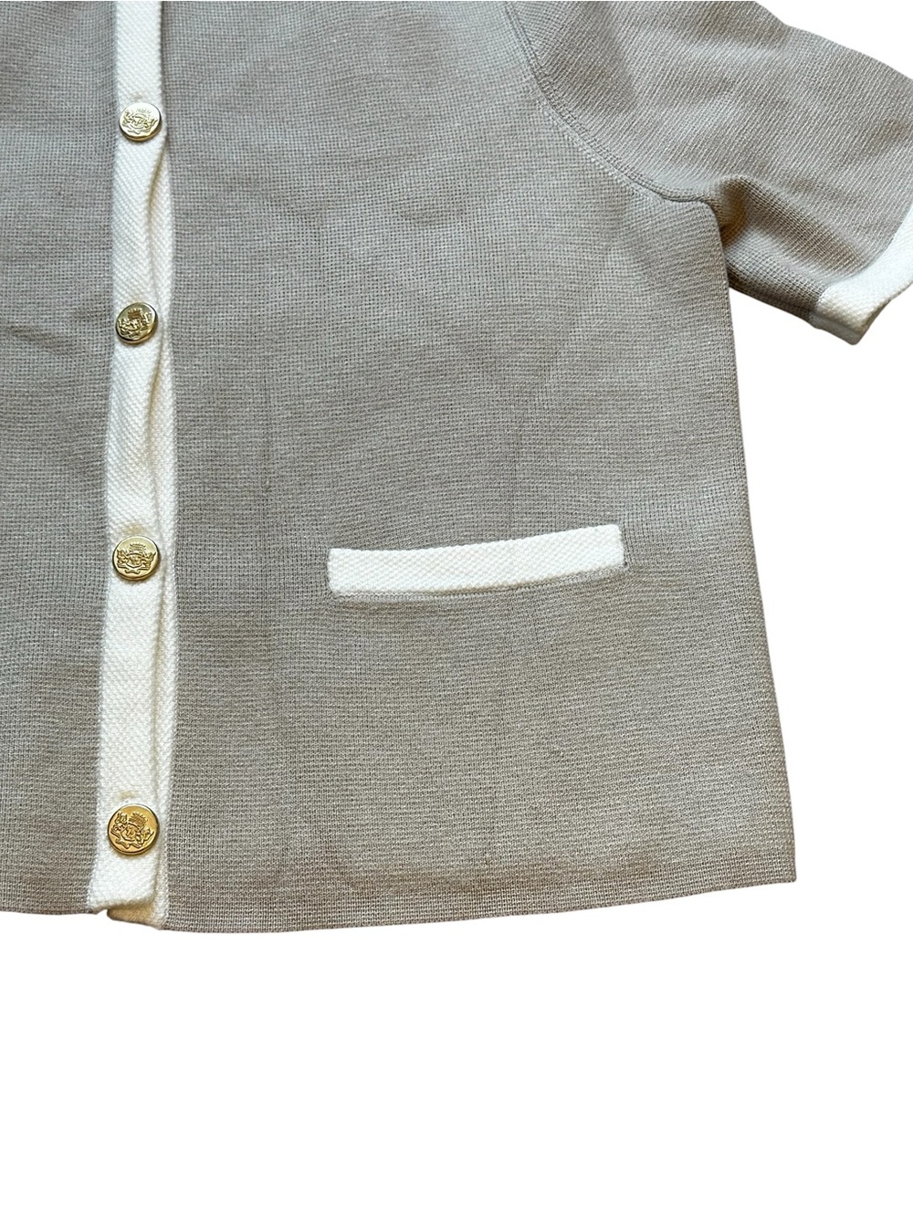 Abercrombie & Fitch LuxeLoft Short-Sleeve Cardigan Minimalist Quiet Luxury - Picture 4 of 6